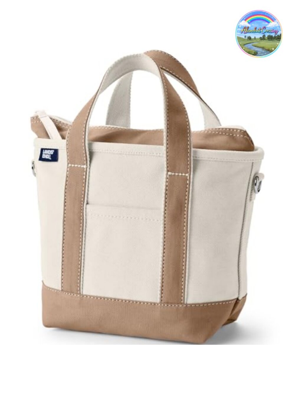 Cotton Canvas Zip Tote Water Resistant Structured Everyday Travel Bag